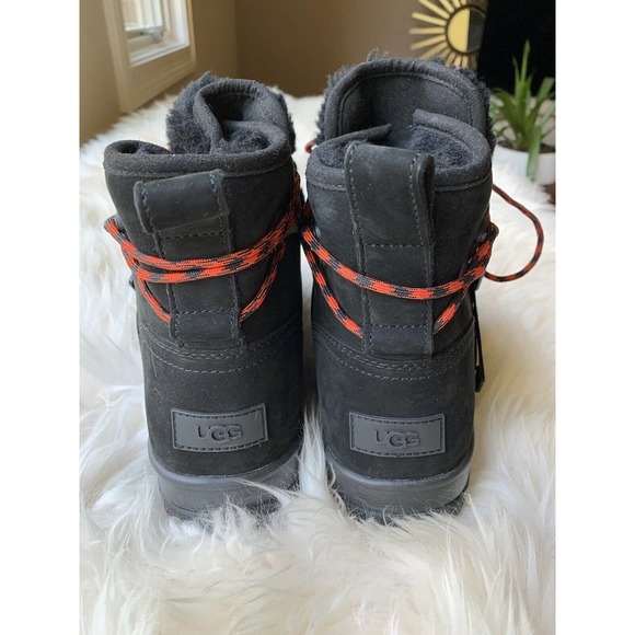 UGG Women's Classic Weather Hiker Black Shearling Boots 10 EU 41 - Picture 4 of 12